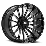GT OFFROAD STARK Gloss Black Milled 22x12 -44 8x165.1/8x170 125.2