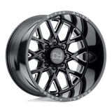 Black Rhino Hard Alloys GRIMLOCK Gloss Black & Milled 24x14 -76 8X180 125.1