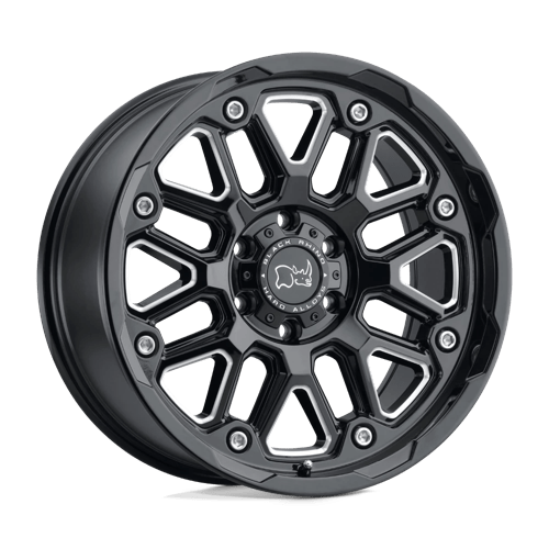 Black Rhino Hard Alloys HOLLISTER Gloss Black W/ Milled Spokes 18x9.5 +12 6X135 87.1