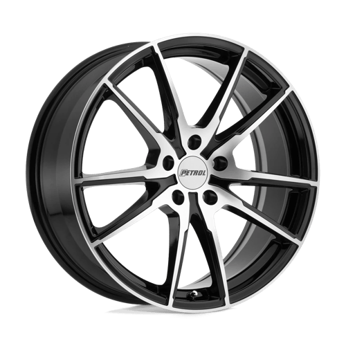 Petrol P0A Gloss Black W/ Machined Cut Face 19x8 +40 5X112 72.1