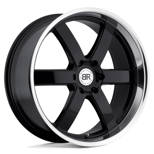 Black Rhino Hard Alloys PONDORA Gloss Black W/ Machine Ring 20x8.5 +18 6X114.3 76