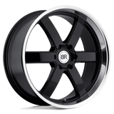 Black Rhino Hard Alloys PONDORA Gloss Black W/ Machine Ring 20x8.5 +18 6X114.3 76