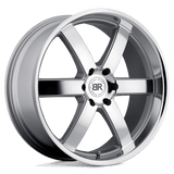 Black Rhino Hard Alloys PONDORA Silver W/ Machine Face & Lip 24x10 +25 6X139.7 112