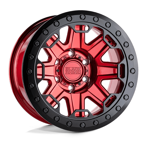 Black Rhino Hard Alloys RIFT BEADLOCK Candy Red W/ Black Ring 17x8.5 -38 5X114.3 71.6