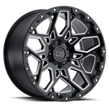 Black Rhino Hard Alloys SHRAPNEL Gloss Black W/ Milled Spokes 17x9.5 +12 6X135 87.1