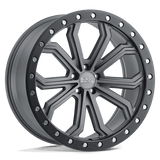 Black Rhino Hard Alloys TRABUCO Matte Gunmetal W/ Black Ring & Silver Bolts 20x10 +40 5X112 66.56