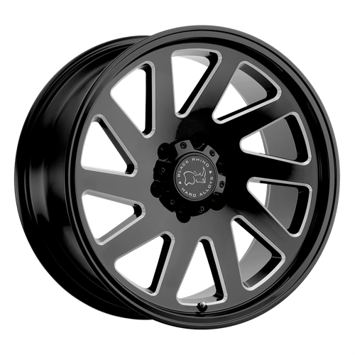 Black Rhino Hard Alloys THRUST Gloss Black W/ Milled Spokes 20x12 -44 6X139.7 112.1