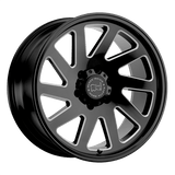 Black Rhino Hard Alloys THRUST Gloss Black W/ Milled Spokes 20x12 -44 6X139.7 112.1