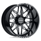Black Rhino Hard Alloys TWISTER Gloss Black W/ Milled Spokes Directional 24x14 -76 5X127 71.6