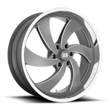 US Mag U133 DESPERADO Anthracite Milled Diamond Cut Lip 24x10 +25 6X135 87.1